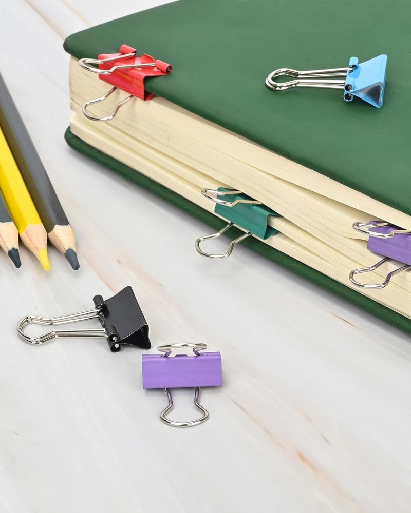 CUARUSUIKA Binder Clips, 50 Pack, 0.75 in Small Paper Clips for Office, (Mixed Color) - Image 4